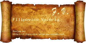 Filipovics Valéria névjegykártya
